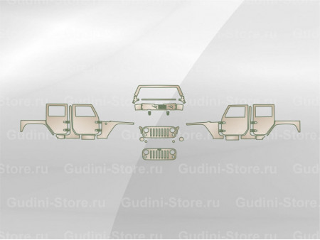 Комплект лекал на кузов Jeep Wrangler (2015-2018) Rubicon 4 door